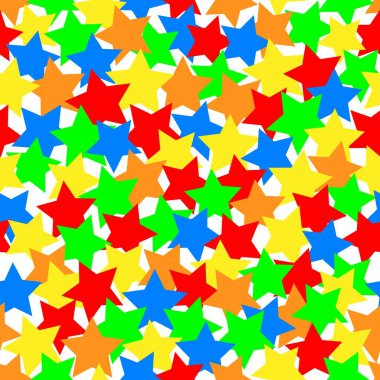 Renkli Yıldızlar yazdırma, paketleme kağıdı, dekorasyon veya kart için çocuksu arkaplan