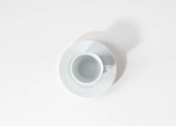 Пустой Кофе Чашку Белом Фоне — стоковое фото