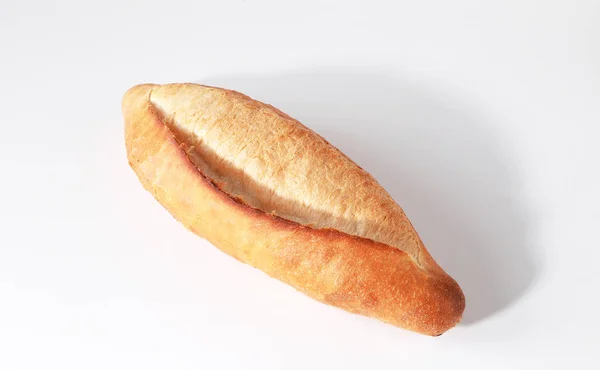 Запечений Хліб Ізольований Білий Фон — стокове фото