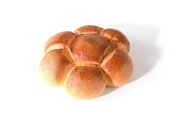 Gebakken Brood Geïsoleerd Witte Achtergrond — Stockfoto