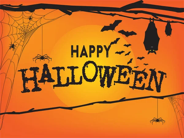 Conception Bannière Halloween Heureux — Image vectorielle