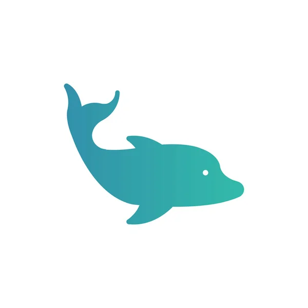 Delfin Ikon Vektoros Logo — Stock Vector