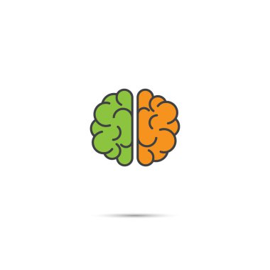 Beyin logo vektör simgesi tasarım