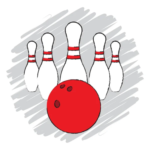 Bowling ball and bowling pins vector design