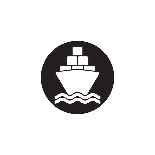 Cargo Ship Vector Icon — Stock Vector