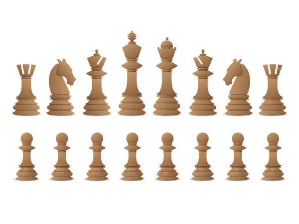 チェスの駒のセットのイラスト シルエット — ストックベクタ