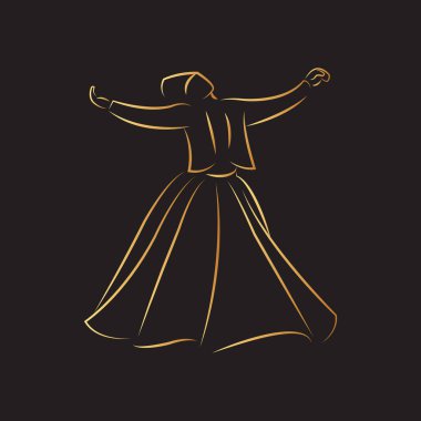 Semazen Dervish dans vektör