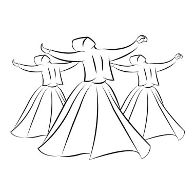 Semazen Dervish dans vektör