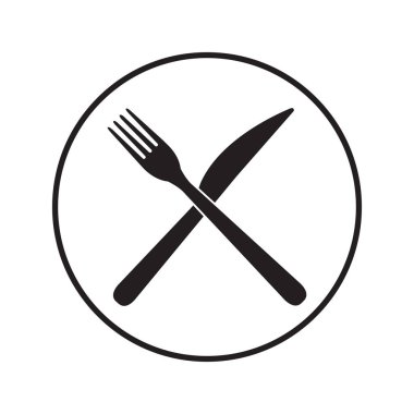 Gıda vektör logo çatal ve bıçak. İzole işareti. 