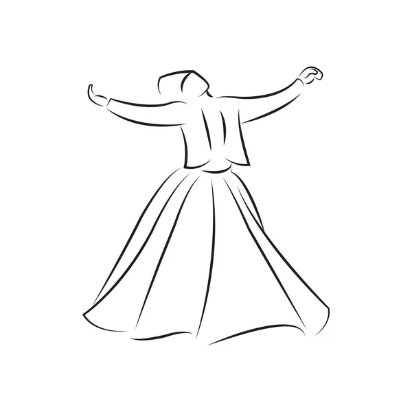 Vetor Dança Semazen Dervish — Vetor de Stock