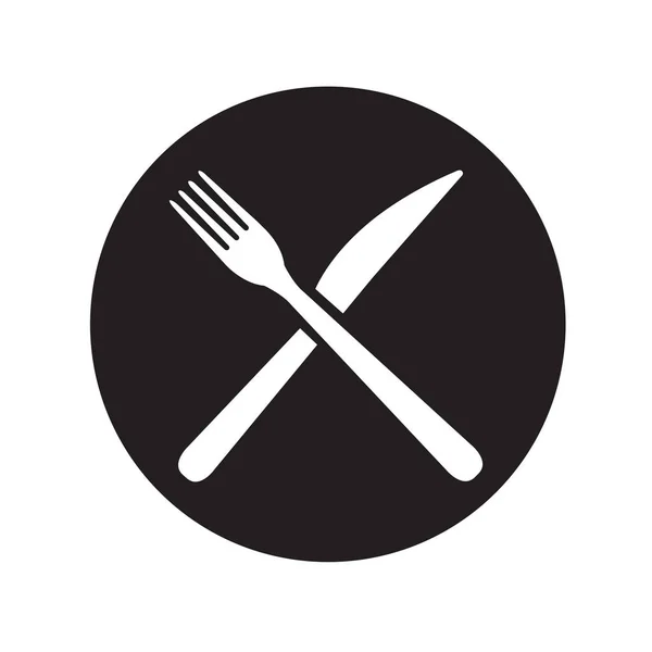 Jídlo Vektorové Logo Vidličkou Nožem Izolované Znamení — Stockový vektor