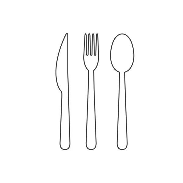 Food Vector Logo Fork Knife Spoon — Stock Vector