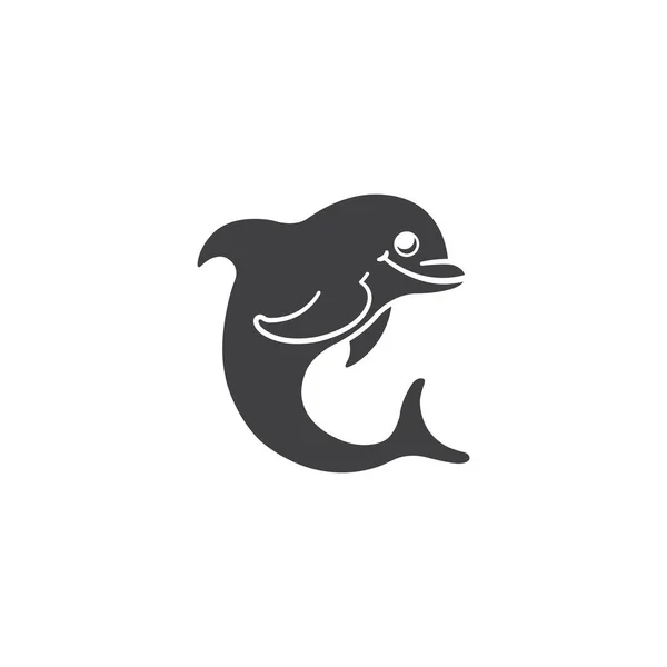 Egyszerű Kézzel Rajzolt Delfin Ikon — Stock Vector