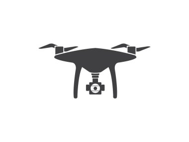 Siyah dron vektör simgesi 