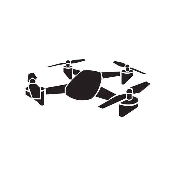 Svart Drone Vektor Symbol — Stock vektor