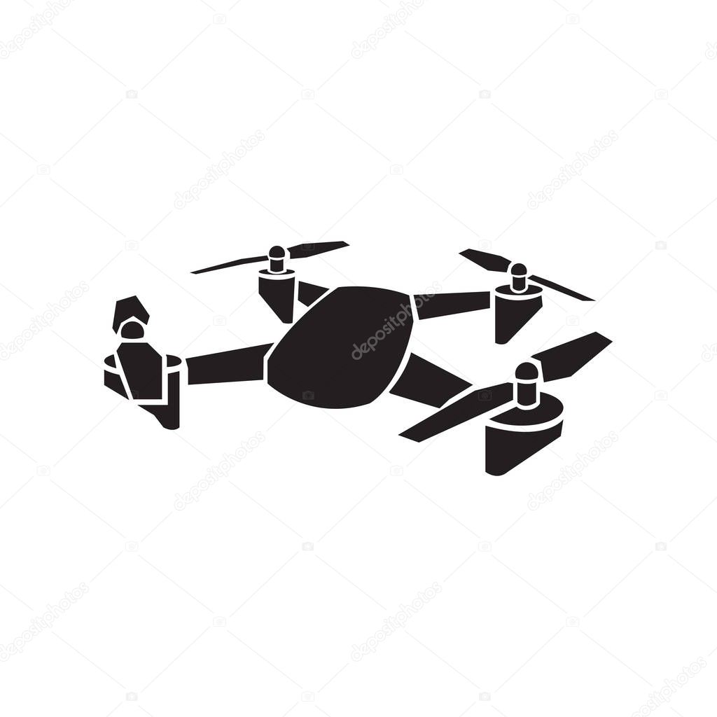 Black drone vector icon 