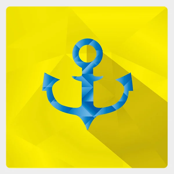 Vektorové Ikony Modré Žluté Kotva — Stockový vektor