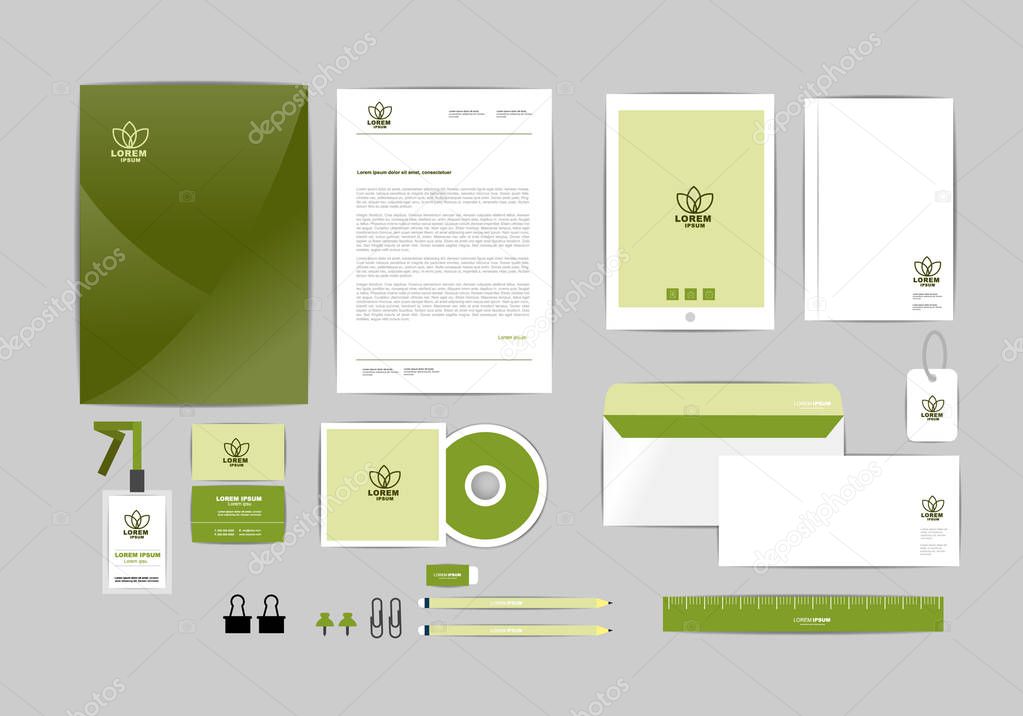 corporate identity template for your business includes CD Cover, Business Card, folder, ruler, Envelope and Letter Head Designs J