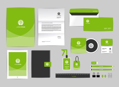 İşiniz için kurumsal kimlik şablon içerir Cd kapağı, kartvizit, klasör, cetvel, zarf ve mektup kafa tasarımlar No 9