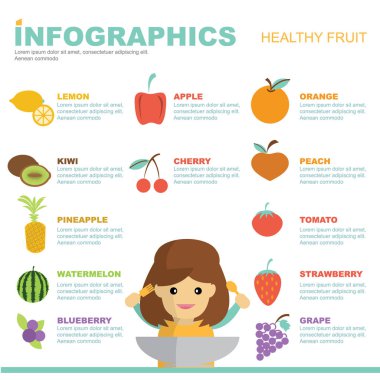 Infographic sağlıklı meyve vektör tasarımı