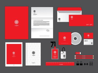 İşiniz için kurumsal kimlik şablon içerir Cd kapağı, kartvizit, klasör, cetvel, zarf ve mektup kafa tasarımlar T