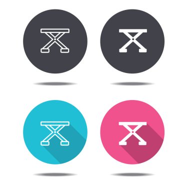 simge siyah pembe ve mavi kamp vektör tasarım sandalye