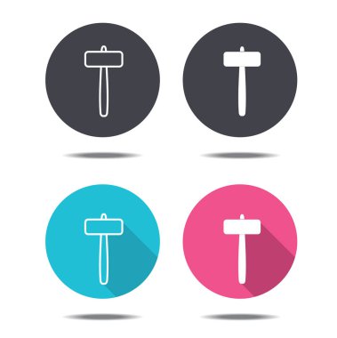 simge siyah pembe ve mavi lastik çekiç vektör tasarımı 