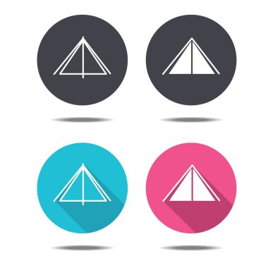 simge siyah pembe ve mavi çadır vektör tasarımı