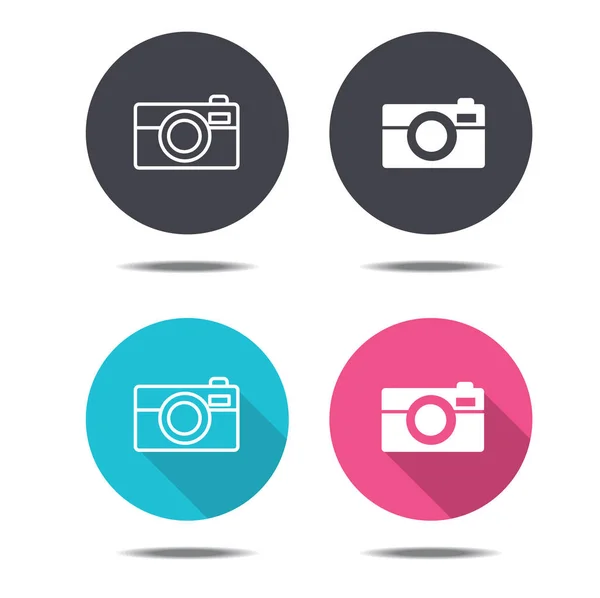 Pictogram Zwart Roze Blauwe Camera Vector Design — Stockvector