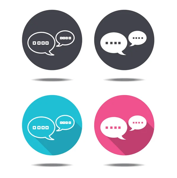 Icon Black Pink Blue Speech Bubble Vector Design — Stock Vector