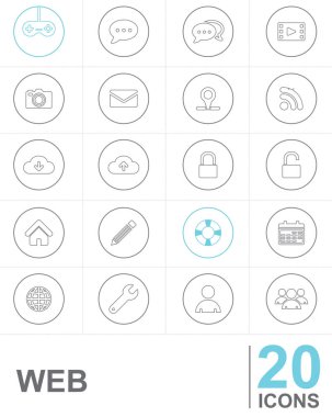 Simgeler Web vektör tasarımı satır 
