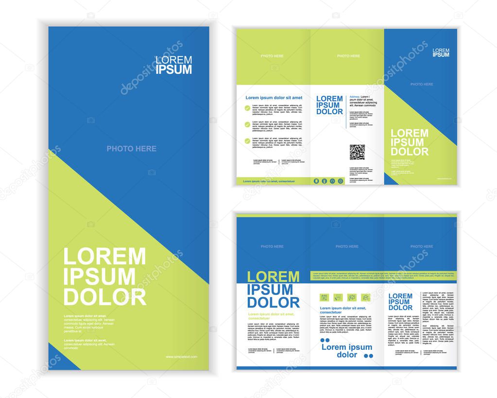 Professional business three fold brochure template D