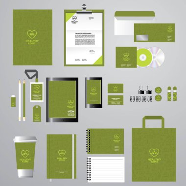 İşiniz için kurumsal kimlik şablon içerir Cd kapağı, kartvizit, klasör, cetvel, zarf ve mektup kafa tasarımlar, bir dizi