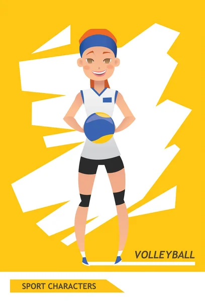Спортивні Персонажі Волейболіст Векторний Дизайн — стоковий вектор