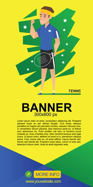 Tennis Web Banner Design — Stock Vector