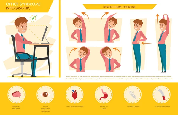 adam office sendromu Infographic ve egzersiz germe