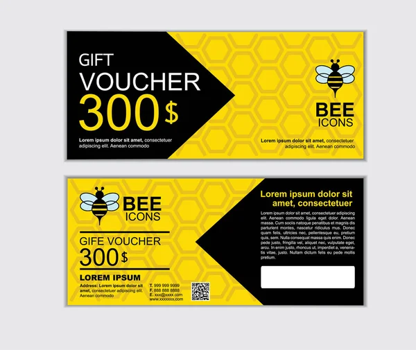 Regalo Voucher Vector Diseño Plantilla Conjunto — Archivo Imágenes Vectoriales