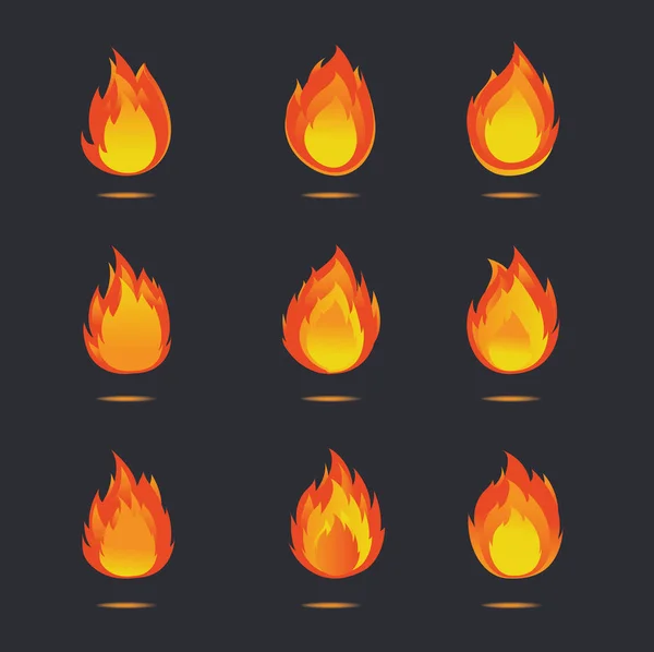 Вогняна Іконка Векторний Дизайн — стоковий вектор