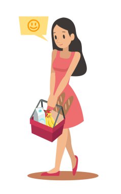 Alışveriş kadın karakter tasarımı