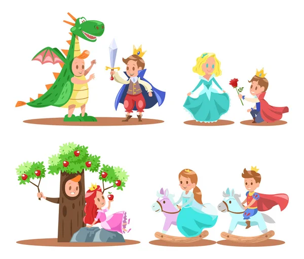 王子と王女のキャラクター デザイン — ストックベクタ