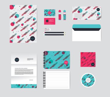 İşiniz için kurumsal kimlik şablon içerir Cd kapağı, kartvizit, zarf ve mektup kafa tasarımlar Hayır 001