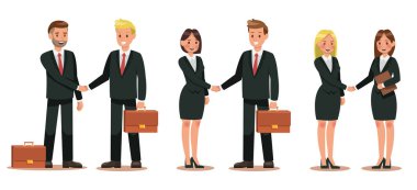 Ofiste çalışan iş karakter kümesi. Vektör çizim tasarım No.3