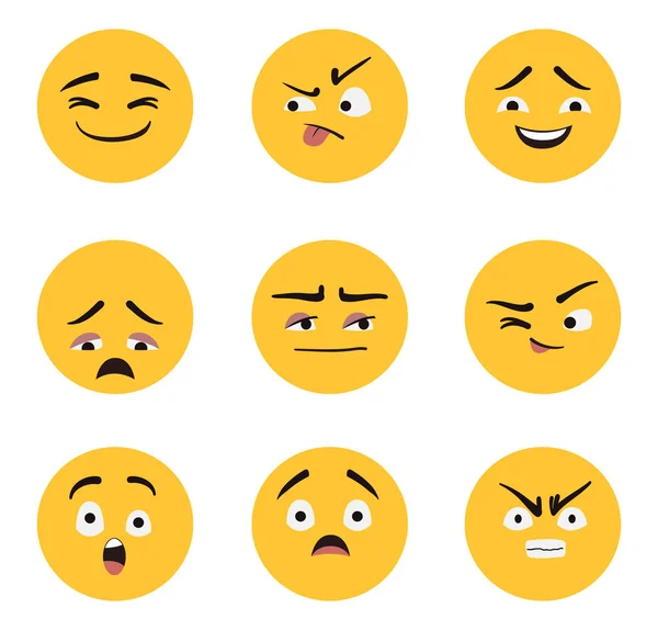 Set Dari Desain Vektor Emoji No2 - Stok Vektor