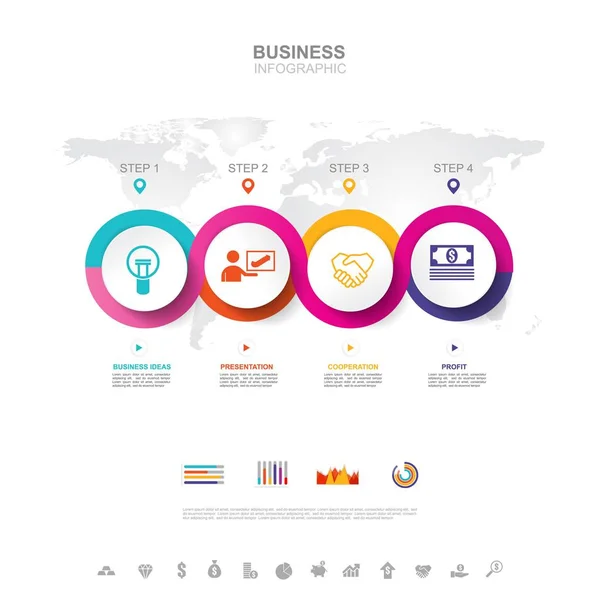 ビジネス グラフとインフォ グラフィックのビジネスの成功の概念 ベクター デザイン このイメージの Nasa No3 によって供給の要素 — ストックベクタ