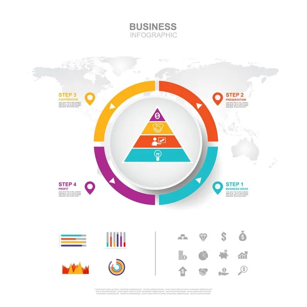 Бизнес Инфографика Концепция Успеха Бизнеса Графиком Векторный Дизайн Элементы Этого — стоковый вектор