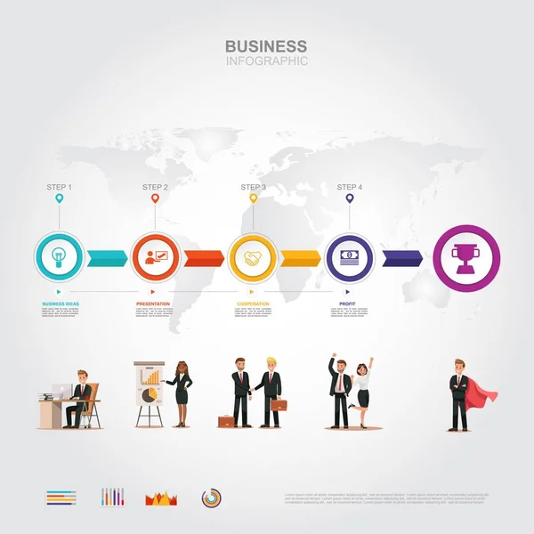 Obchodní Infografika Obchodní Úspěch Koncepce Graf Vektorová Design Prvky Tohoto — Stockový vektor