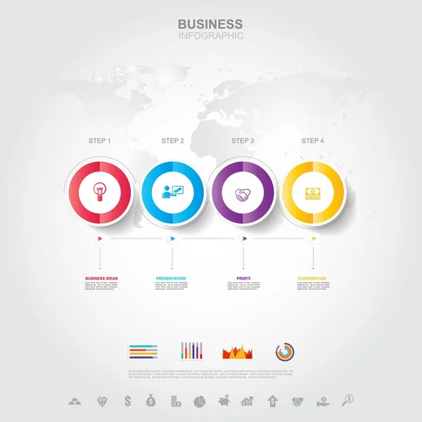 Бизнес Инфографика Концепция Успеха Бизнеса Графиком Векторный Дизайн Элементы Этого — стоковый вектор