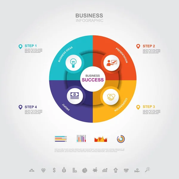 Infográfico Negócios Conceito Sucesso Negócios Com Gráfico Design Vetorial Número — Vetor de Stock