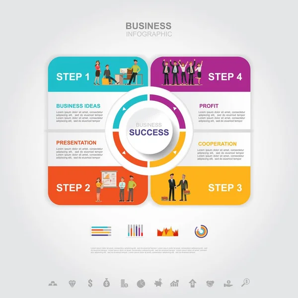 Business Infographic Business Success Concept Graph Vector Design No8 — Stock Vector