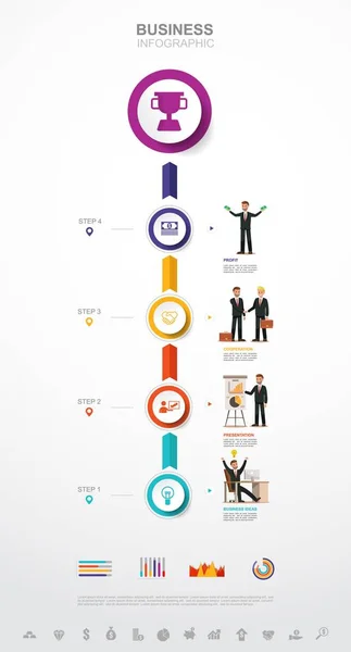 Infográfico Negócios Conceito Sucesso Negócios Com Gráfico Design Vetorial Número — Vetor de Stock